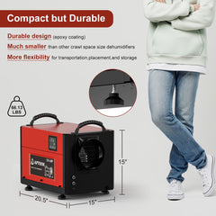 APTOOK 110 Pint Crawl Space Dehumidifier with Drain Hose OX-60PB APTOOK 110 Pint Crawl Space Dehumidifier with Drain Hose OX-60PB