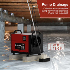 APTOOK 110 Pint Crawl Space Dehumidifier with Drain Hose OX-60PB APTOOK 110 Pint Crawl Space Dehumidifier with Drain Hose OX-60PB