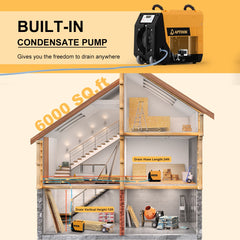 APTOOK 180 Pints Commercial Basement Dehumidifier with Pump OX-R180C APTOOK 180 Pints Commercial Basement Dehumidifier with Pump OX-R180C