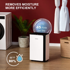 Lienuis 45 Pints 3500 Sq.Ft Intelligent Humidity Control Dehumidifiers OX-45P Lienuis 45 Pints 3500 Sq.Ft Intelligent Humidity Control Dehumidifiers OX-45P