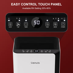 Lienuis 45 Pints 3500 Sq.Ft Intelligent Humidity Control Dehumidifiers OX-45P Lienuis 45 Pints 3500 Sq.Ft Intelligent Humidity Control Dehumidifiers OX-45P
