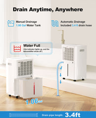 Lienuis OX-50P 50 Pints Dehumidifier for Basements Up to 4500 Sq.Ft