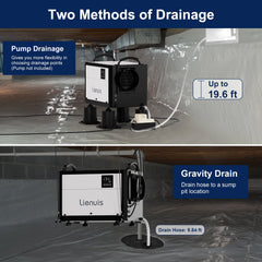 Lienuis 110 Pint Crawl Space Dehumidifier with Drain Hose OX-60PA