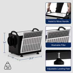 Lienuis 110 Pint Crawl Space Dehumidifier with Drain Hose OX-60PA