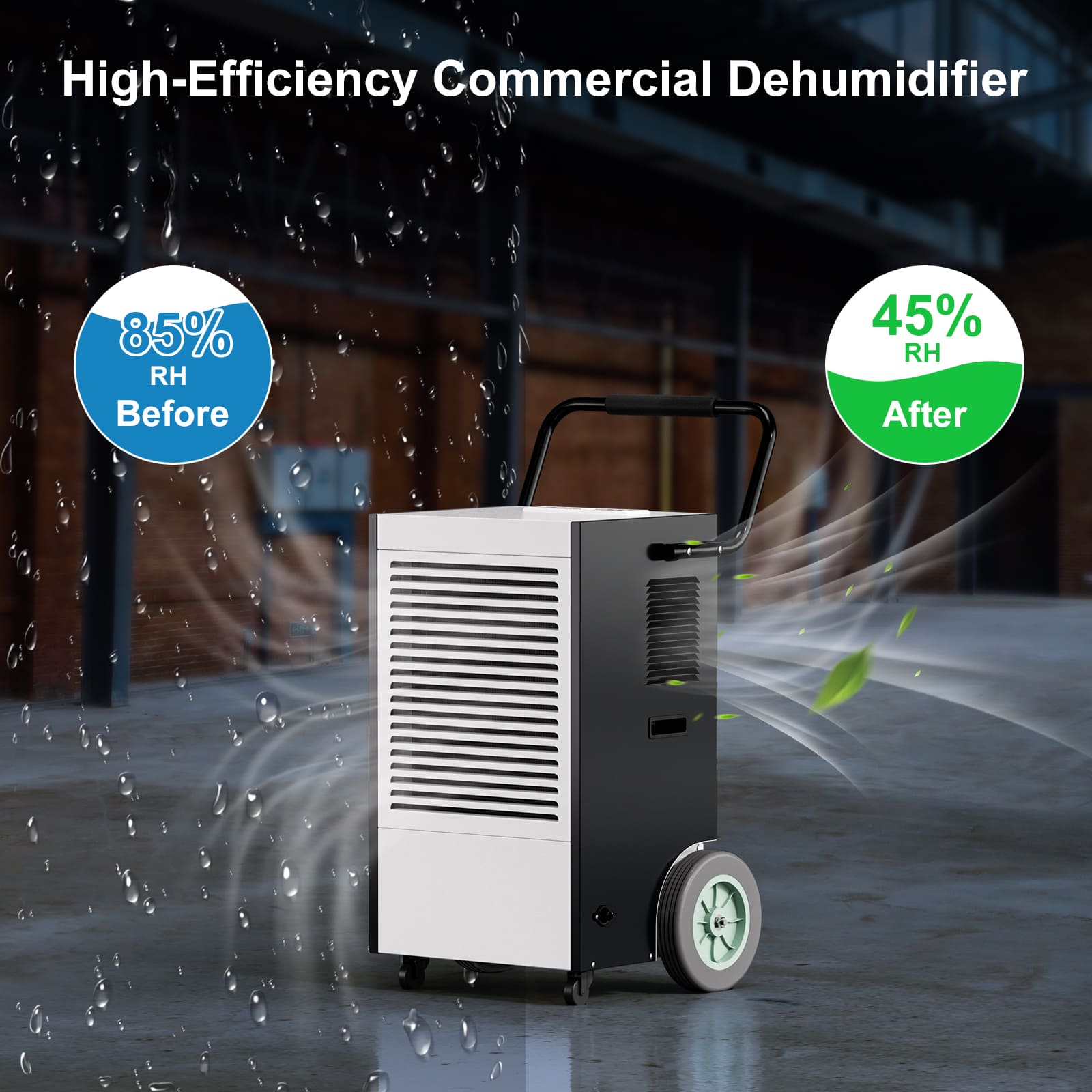225 Pints Heavy Duty Industrial Dehumidifier for BasementAPTOOK