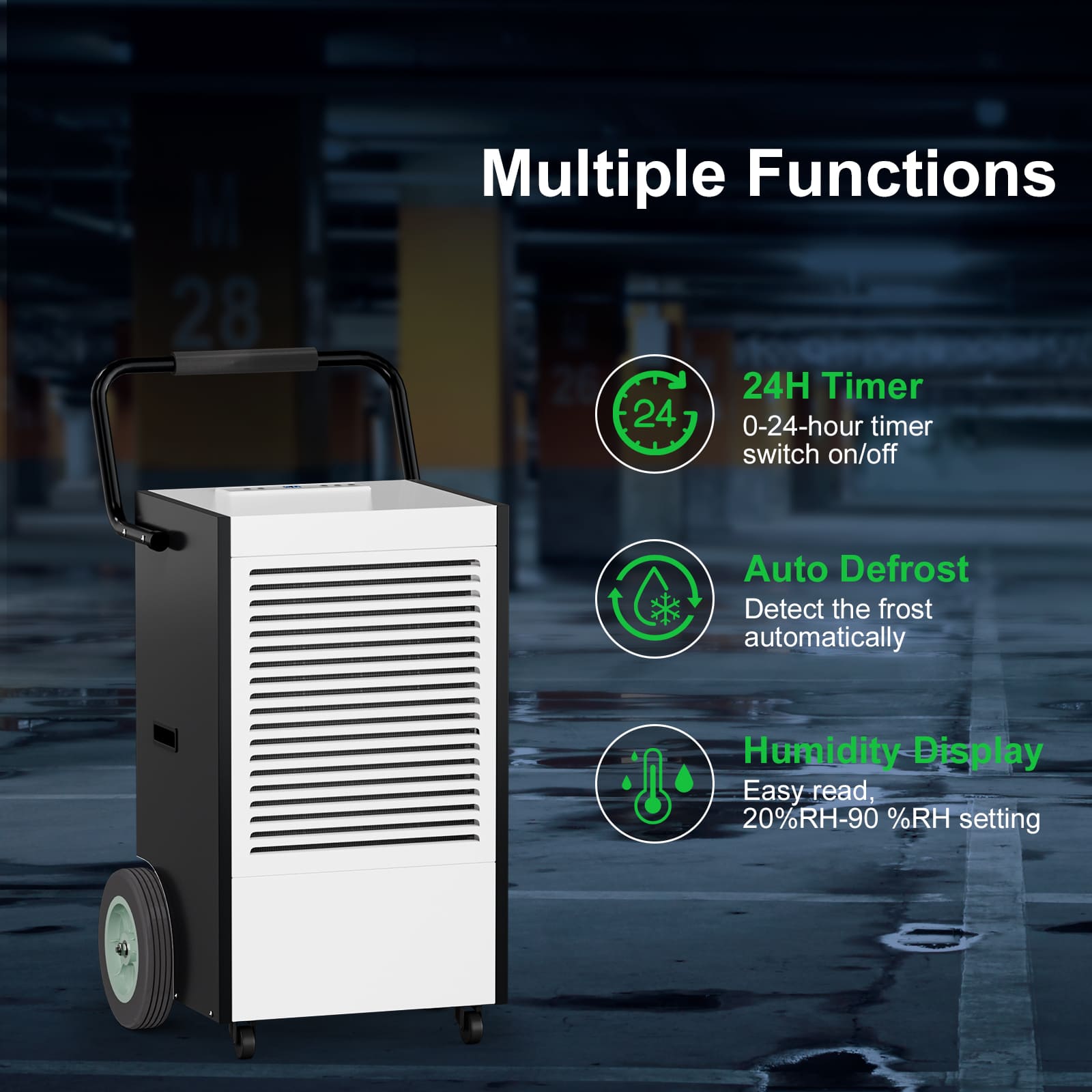 225 Pints Heavy Duty Industrial Dehumidifier for BasementAPTOOK